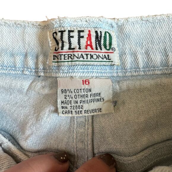 Stefano International Light Stone Wash High Waist Peg Leg Mom jeans Size 16 - Picture 4 of 8